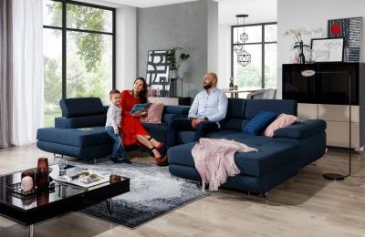 Kutna garnitura Rodrigo s ležajem i spremnikom - 202x345x90 cm