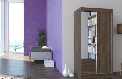 Ormar s kliznim vratima i ogledalom Nevada - 100x62x200 cm