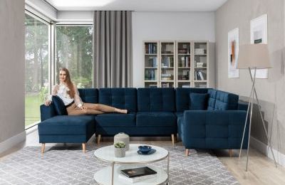 Kutna garnitura Asgard U s ležajem i spremnikom - 202x320x90 cm