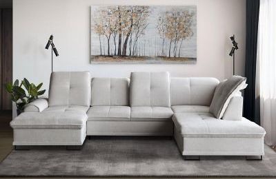 Kutna garnitura s pomičnim sjedalima i ležajem Boss U - 230x346x176 cm