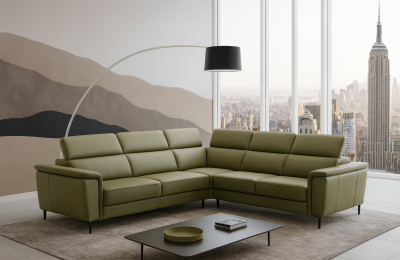 Kutna garnitura Orlando - koža - 316x256 cm