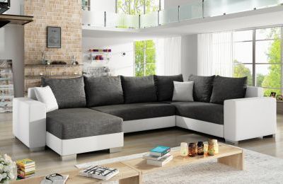 Kutna garnitura Marco U s ležajem i spremnicima - 150x312x92 cm