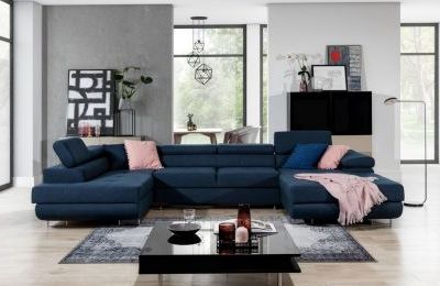 Kutna garnitura Rodrigo s ležajem i spremnikom - 202x345x90 cm