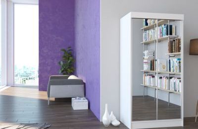 Ormar s kliznim vratima i ogledalom Luiziana - 100x62x200 cm