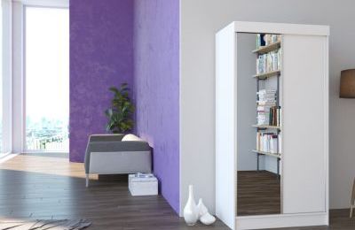 Ormar s kliznim vratima i ogledalom Nevada - 100x62x200 cm