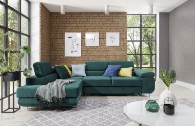 Kutna garnitura Anton s ležajem i spremnikom - 202x275x90 cm