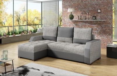 Kutna garnitura Aris s ležajem i spremnikom - 150x250x72 cm