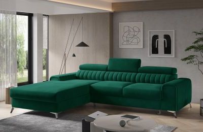 Kutna garnitura Grayson s ležajem i spremnikom - 205x275x98 cm