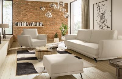 Set sjedećih garnitura Megis - fotelja + dvosjed + tabure