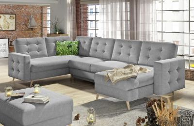 Kutna garnitura Asgard U s ležajem i spremnikom - 202x320x90 cm