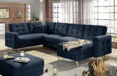 Kutna garnitura Asgard U s ležajem i spremnikom - 202x320x90 cm