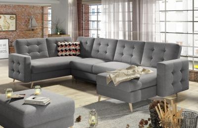 Kutna garnitura Asgard U s ležajem i spremnikom - 202x320x90 cm