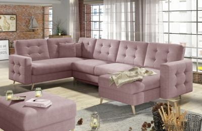 Kutna garnitura Asgard U s ležajem i spremnikom - 202x320x90 cm