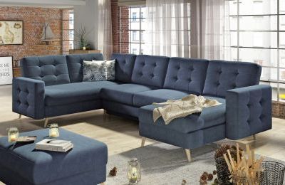 Kutna garnitura Asgard U s ležajem i spremnikom - 202x320x90 cm