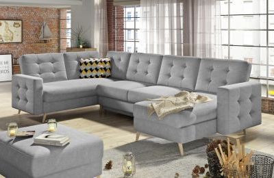 Kutna garnitura Asgard U s ležajem i spremnikom - 202x320x90 cm