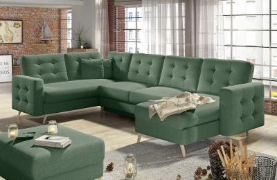 Kutna garnitura Asgard U s ležajem i spremnikom - 202x320x90 cm