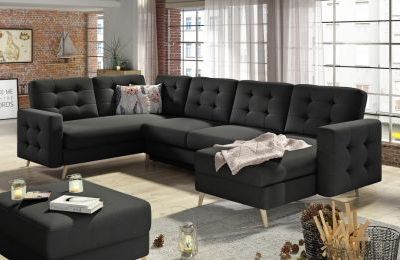 Kutna garnitura Asgard U s ležajem i spremnikom - 202x320x90 cm