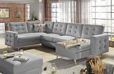 Kutna garnitura Asgard U s ležajem i spremnikom - 202x320x90 cm