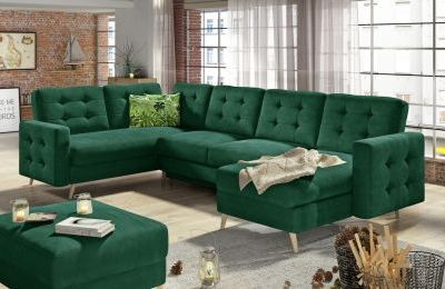 Kutna garnitura Asgard U s ležajem i spremnikom - 202x320x90 cm