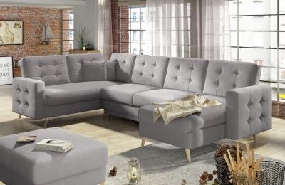 Kutna garnitura Asgard U s ležajem i spremnikom - 202x320x90 cm