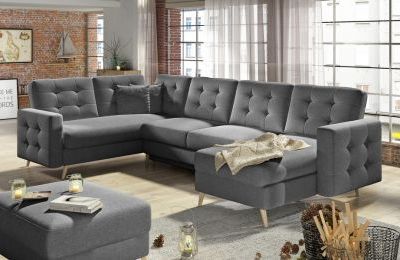 Kutna garnitura Asgard U s ležajem i spremnikom - 202x320x90 cm