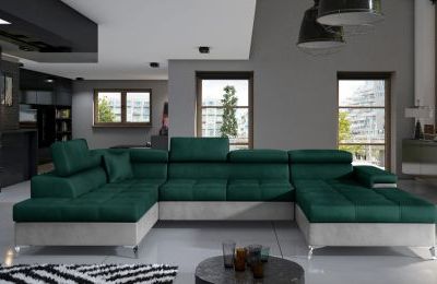 Kutna garnitura Eduardo s ležajem i spremnikom - 202x345x90 cm