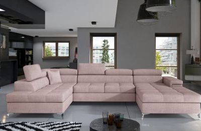 Kutna garnitura Eduardo s ležajem i spremnikom - 202x345x90 cm