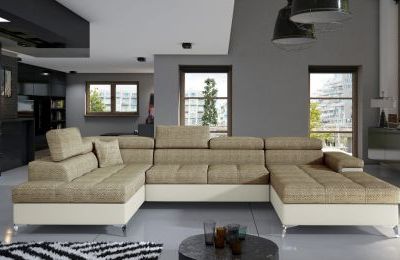 Kutna garnitura Eduardo s ležajem i spremnikom - 202x345x90 cm