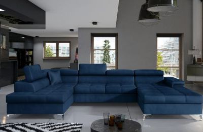 Kutna garnitura Eduardo s ležajem i spremnikom - 202x345x90 cm