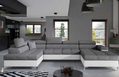 Kutna garnitura Eduardo s ležajem i spremnikom - 202x345x90 cm