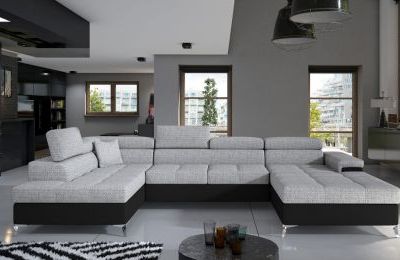 Kutna garnitura Eduardo s ležajem i spremnikom - 202x345x90 cm