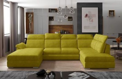 Kutna garnitura Evanell s ležajem i spremnikom - 210x330x102 cm