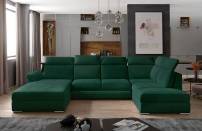 Kutna garnitura Evanell s ležajem i spremnikom - 210x330x102 cm