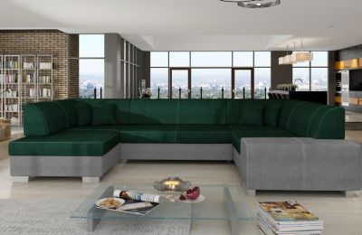 Kutna garnitura Havana s ležajem i spremnikom - 207x320x73 cm