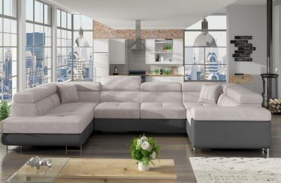 Kutna garnitura Letto s ležajem i spremnikom - 202x340x90 cm