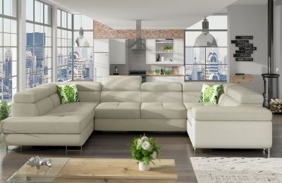 Kutna garnitura Letto s ležajem i spremnikom - 202x340x90 cm