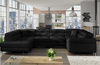 Kutna garnitura Letto s ležajem i spremnikom - 202x340x90 cm