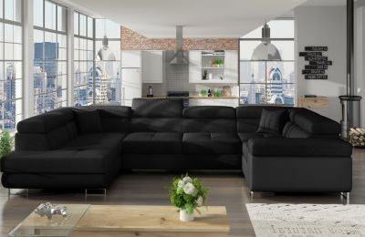 Kutna garnitura Letto s ležajem i spremnikom - 202x340x90 cm