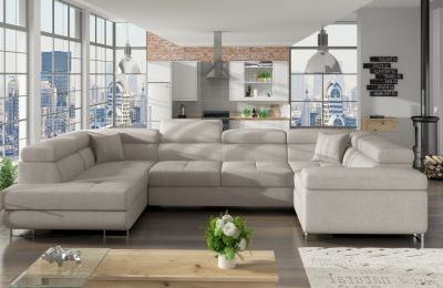 Kutna garnitura Letto s ležajem i spremnikom - 202x340x90 cm