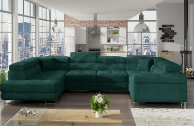 Kutna garnitura Letto s ležajem i spremnikom - 202x340x90 cm