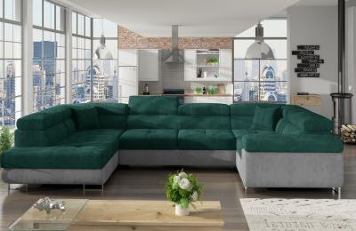 Kutna garnitura Letto s ležajem i spremnikom - 202x340x90 cm