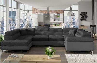 Kutna garnitura Letto s ležajem i spremnikom - 202x340x90 cm