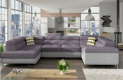 Kutna garnitura Letto s ležajem i spremnikom - 202x340x90 cm