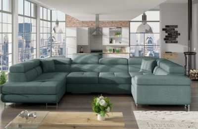 Kutna garnitura Letto s ležajem i spremnikom - 202x340x90 cm