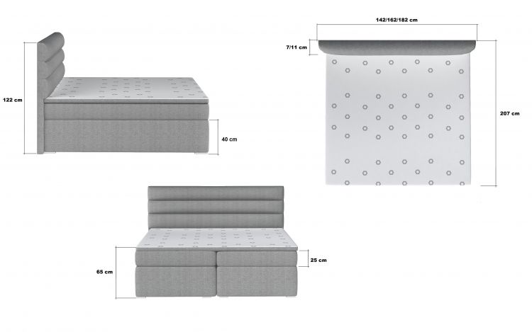Boxspring Softy dimensions