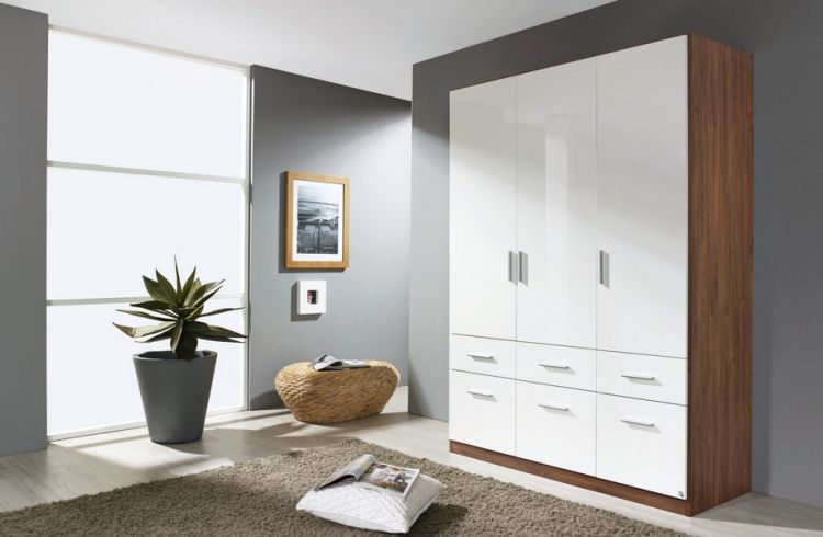 Korpus Druck Eiche Stirling+Fronte Hochglanz weiß