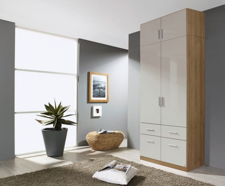 Korpus Druck Eiche Wotan + Fronte Hochglanz soft grey