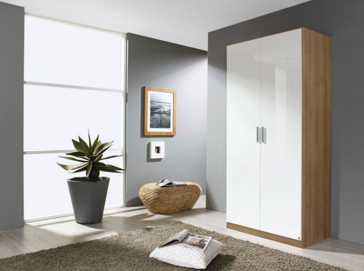 Korpus Druck Eiche Wotan + Fronte Hochglanz weiß