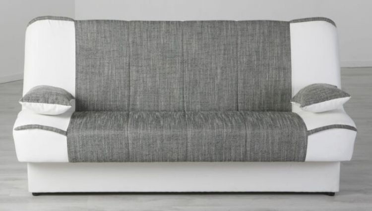 Bijela eko koža + siva tkanina(08-Lino)